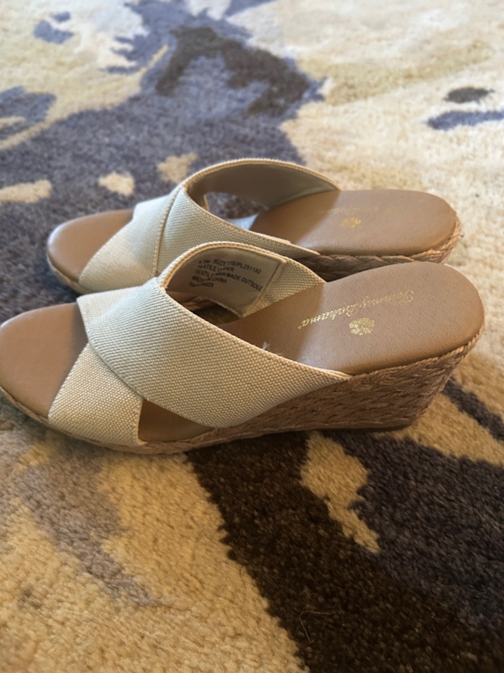 Tommy Bahama Suzette Cream Canvas Wedge Sandal Size 6.5 - Picture 3 of 6